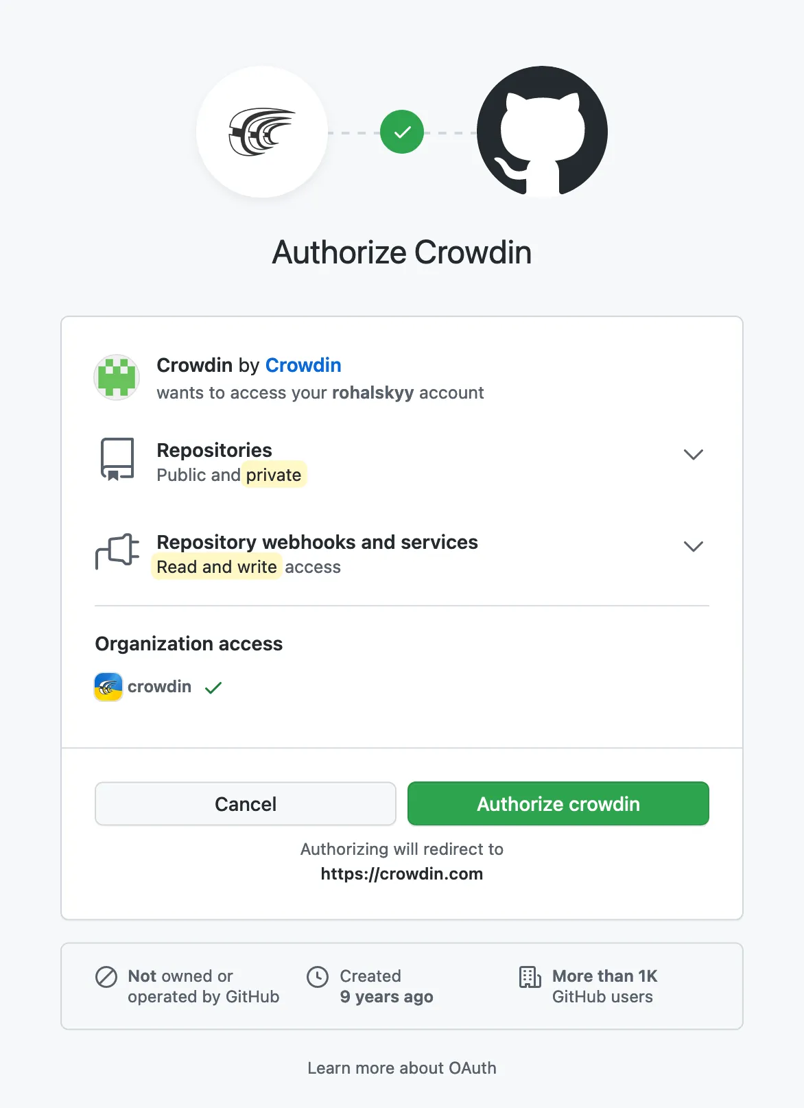 GitHub Integration Authorization